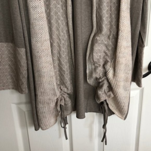 Venus Gray Layered Open Drawstring Cardigan - Picture 2 of 15